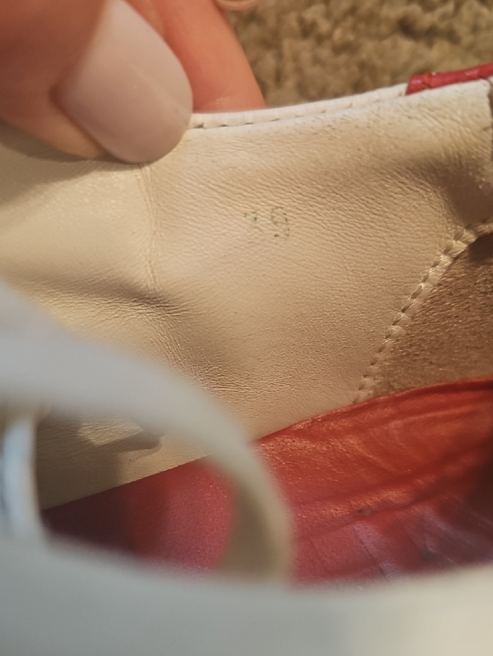 Carolina Herrera White Leather Sneakers with Red Accent - Picture 9 of 9